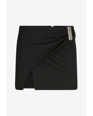 The Attico Wool Mini Skirt - Black