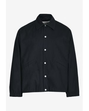 Jil Sander Embroidered Logo Overshirt - Black