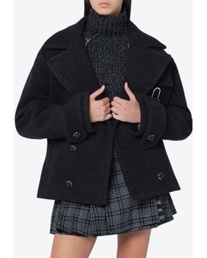 DURAZZI MILANO Double-Breasted Wool Coat - Blue
