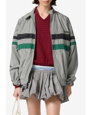 Miu Miu Technical Zip-Up Jacket - Gray