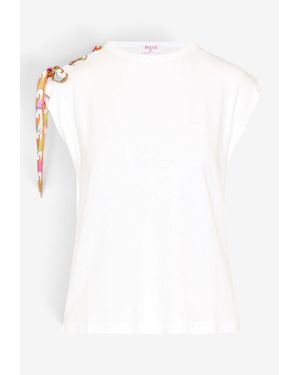 PUCCI Crewneck T-Shirt With Printed Scarf - White