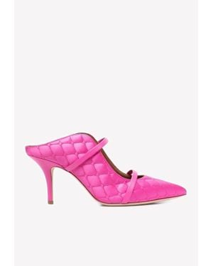 Malone Souliers Maureen 70 Quilted Satin Mules - Pink