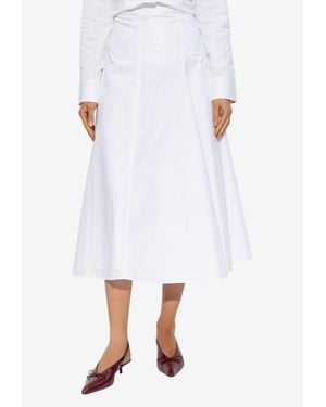 Jacquemus Flared A-Line Midi Skirt - White