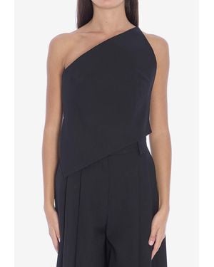Alexander Wang Asymmetric Strapless Wool Top - Blue
