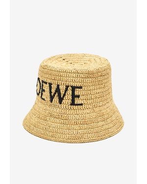 Loewe Raffia Logo Bucket Hat - Natural