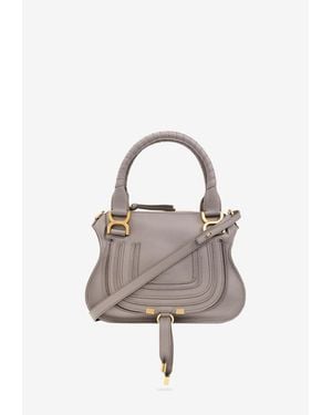 Chloé Small Marcie Calf Leather Top Handle Bag - Grey