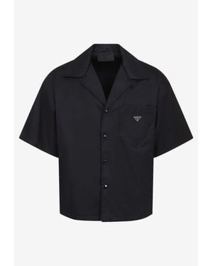 Prada Triangle Logo Re-Nylon Shirt - Blue