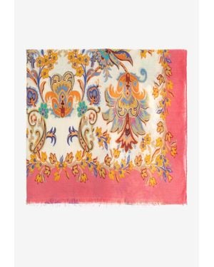 Etro Paisley Print Rectangular Scarf - Pink