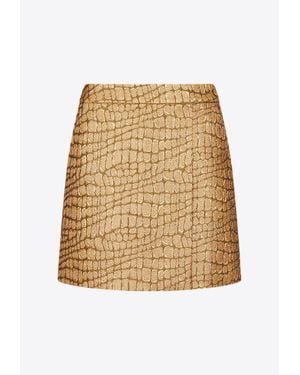 Tom Ford Crocodile-Jacquard Mini Skirt - Natural