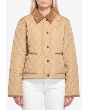 Burberry Quilted Cropped Jacket - Natural