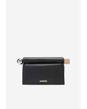 Jacquemus Rond Carré Leather Clutch - Black