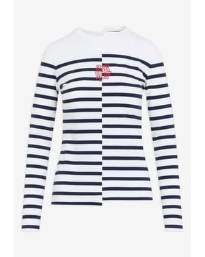 Jean Paul Gaultier Irregular Stripe Long-Sleeved T-Shirt - Blue