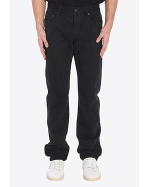Saint Laurent Logo Patch Slim Jeans - Black