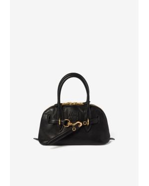 Miu Miu Small Aventure Leather Top Handle Bag - Black