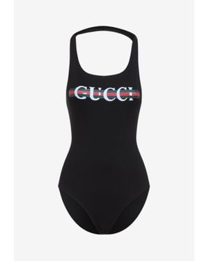 Gucci Logo One-Piece Swimsuit - Black