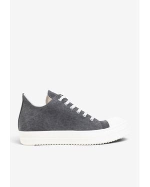 Rick Owens Canvas Low-Top Sneakers - Grey