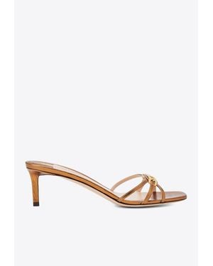 Tom Ford Whitney 55 Laminated Leather Mules - White