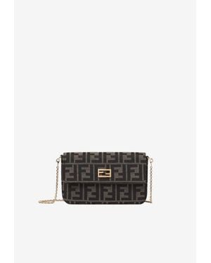 Fendi Tube Ff Jacquard Chain Clutch - White