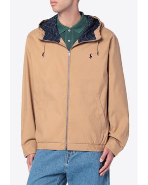 Polo Ralph Lauren Logo Embroidered Zip-Up Jacket - Blue