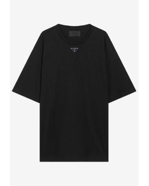 Prada Triangle Logo Oversized T-Shirt - Black