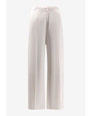 Alysi Straight-Leg Linen Blend Pants - White