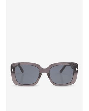 Tom Ford T Logo Square Sunglasses - Gray