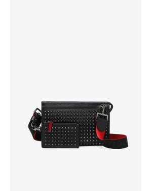 Christian Louboutin Funky Studded Leather Messenger Bag - White