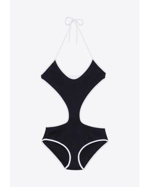 Miu Miu Cut-Out Halterneck One-Piece Swimsuit - Blue