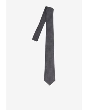 Gucci Gg Jacquard Silk Tie - White