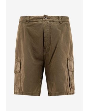 Loewe Logo Label Cargo Shorts - Green
