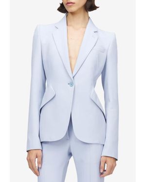 McQueen Single-Breasted Tailored Jacket - Blue