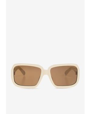 Jacquemus Square Logo Sunglasses - Natural