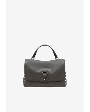 Zanellato Small Postina Grained Leather Bag - Gray