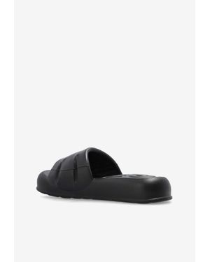 KENZO Logo Puffer Slide in Black | Lyst