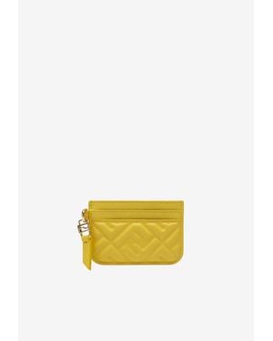 Fendi Baguette Embossed Leather Cardholder - Yellow