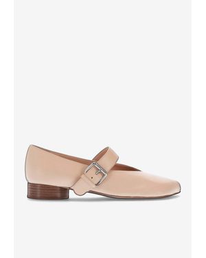 Niccolò Pasqualetti Obliqua Leather Ballet Flats - Natural