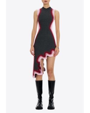 Ph5 Hailey Reflective Wavy Midi Dress - Black