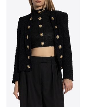 Balmain Edge-To-Edge Tweed Jacket - Black