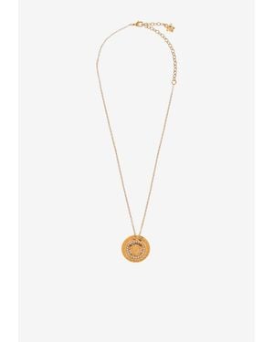Versace La Medusa Crystal Paved Necklace - White