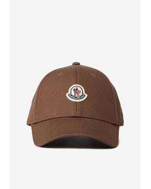 Moncler Logo-Embroidered Baseball Cap - Brown