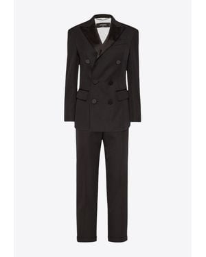 DSquared² Double-Breasted Wool Suit - Black