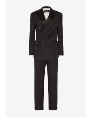 DSquared² Double-Breasted Wool Suit - Black