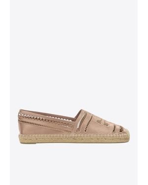 Tory Burch Flat Woven Espadrilles - White
