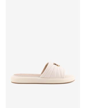 Pinko Fiona Leather Sandals - White