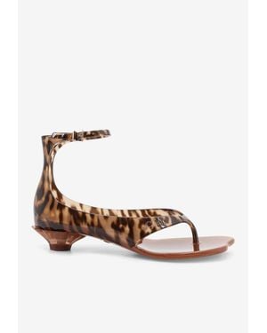 Chloé Animal Print Jelly Thong Sandals - Brown