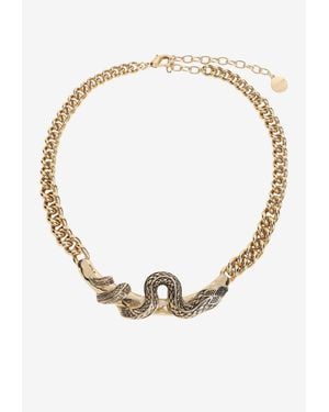 Roberto Cavalli Serpentine Pendant Necklace - White
