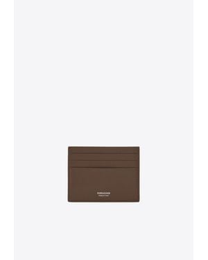Ferragamo Florence Logo Stamp Leather Cardholder - White