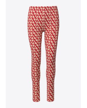 Valentino Toile Iconographe Printed Leggings - Red