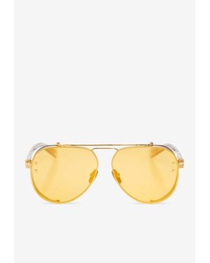 Balmain Capitane Aviator Sunglasses - Metallic
