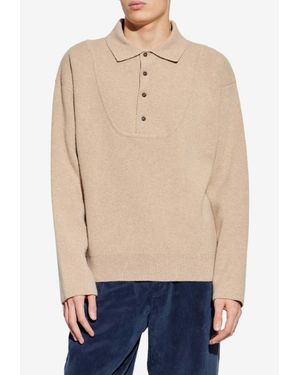 Jacquemus Wool And Cashmere Polo Sweater - Blue